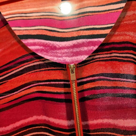 Bold Elements Sleeveless Top For Women Size XL Striped Lightweight Zip On Front - Picture 3 of 9